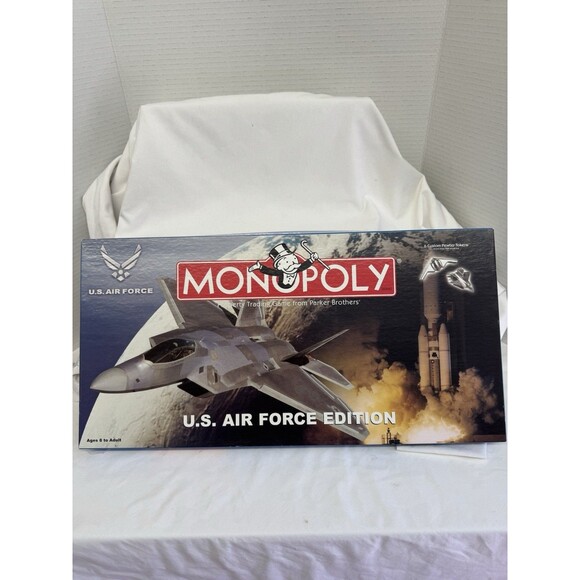 Vintage Monopoly US Air Force Edition 2003 Board Game Hasbro New Sealed Pieces